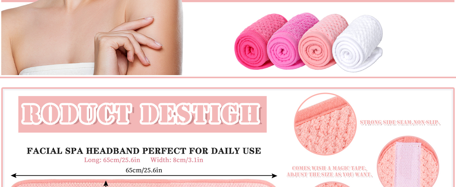 Spa Facial Headband(White, Pink)