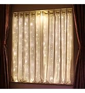 HXWEIYE Short Curtain Lights for Small Window, 3.3x5Ft Warm White Fairy Light with Timer & 8 Clip...