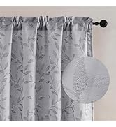 Chyhomenyc Mila Grey Sheer Curtains 84 inches Long 2 Panels Set, Semi Sheer Grey Curtains for Liv...