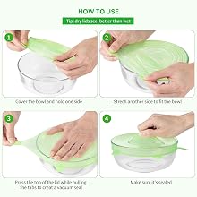 how to use silicone stretch lids