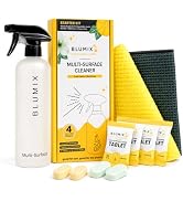Blumix Multi-Surface Cleaner Refill Starter Set – 4 Count + Spray Bottle | Eco-Friendly, Biodegra...
