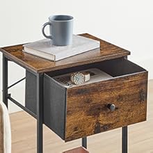 Side Table with fabric drawer