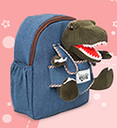 toddler backpacks for boys 2-4 with t rex dinosaur toy