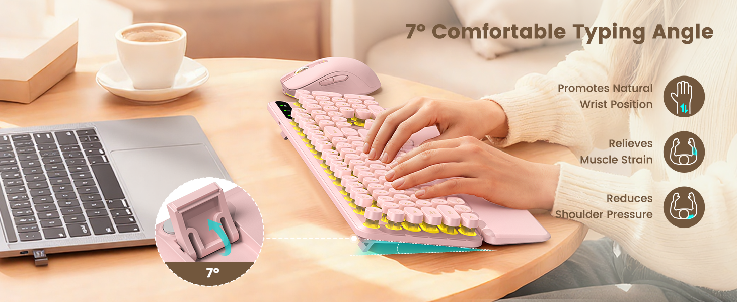 foldable legs can provide an ergonomic angle and a stable typing position