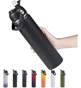 Fijinhom 24oz Insulated Stainless Steel Water Bottle, Wide Mouth Double Wall Vacuum, Silicone Str...