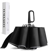 QWB TUMAAOTU Inverted Umbrella with Carabiner Handle, Wind Proof Umbrellas For Rain, 46 Inch Port...