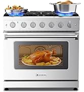AAOBOSI Upgrade 36 Inch Front Control Gas Range Oven with 6 Cooktop Burners, 6 Cu. Ft 18000 BTU C...