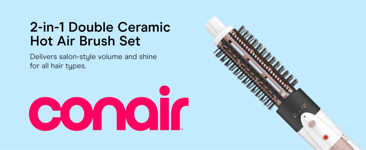 2-in-1 Double Ceramic Hot Air Brush Set