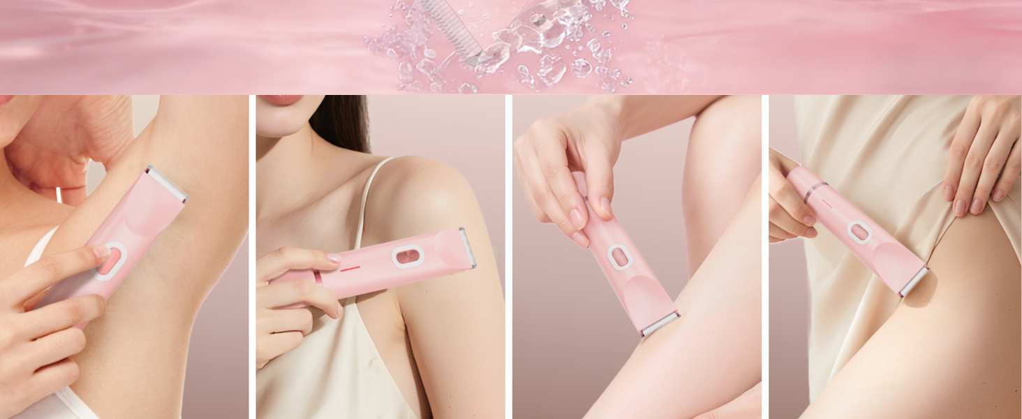 Electric shaver being used gently on the underarm area for comfortable hair removal.