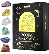Wyspell Aries Crystal Set - 6 Raw Aries Crystals and Healing Stones - Zodiac Gifts for Women - Ar...