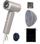 JIGGL Dual-Voltage Mini Travel Hair Dryer: Small High Speed Negative Ion Blow Dryer with Diffuser...