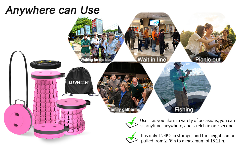 Portable Telescoping Stool Collapsable Stool Retractable Stool Portable Folding Stool Camping Stool