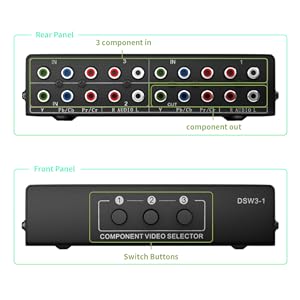 3 In 1 Out Component AV Video Switch Box for Xbox 360 Wii PS2 PS3 DVD/VCD/EVD/STB Game Consoles