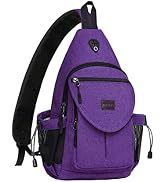 MOSISO Sling Backpack,Canvas Crossbody Hiking Daypack Bag with Anti-theft Pocket
