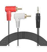 SinLoon 3.5mm to RCA Extension Cable, 3.5mm to 90 Degree RCA Cable, 3.5mm Jack to 2RCA Male Plug ...