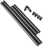 NICEYRIG 15mm Rod 8 Inch and 12 Inch, with M12 Thread Rod Connector Rod Cap Extend to 20 Inch Rod...