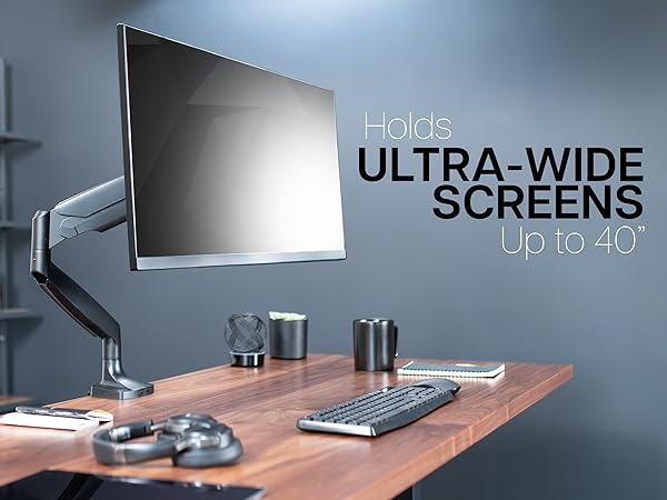 Pneumatic Arm Ultrawide Monitor Desk Mount