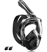 Aegend Full Face Snorkel Mask for Adults Youth, Snorkeling Gear with Emergency Removal Handle, La...