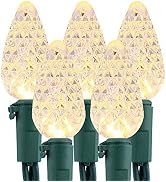 Brizled Upgrade Faceted C5 LED String Lights, 100 LED 33ft Mini String Lights, 120V UL Certified ...