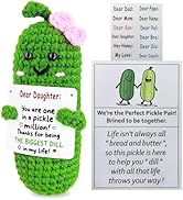 SIMXEHAY Thank You Gifts,Handmade Crochet Pickle Plush Doll with Perfect Pair Encouragement Card ...