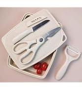 ZeQi 5-in-1 Cutting Board, Knife, Peeler, Scissors and Tray Set/Travel, Camping/Outdoor, Dorms/Sm...
