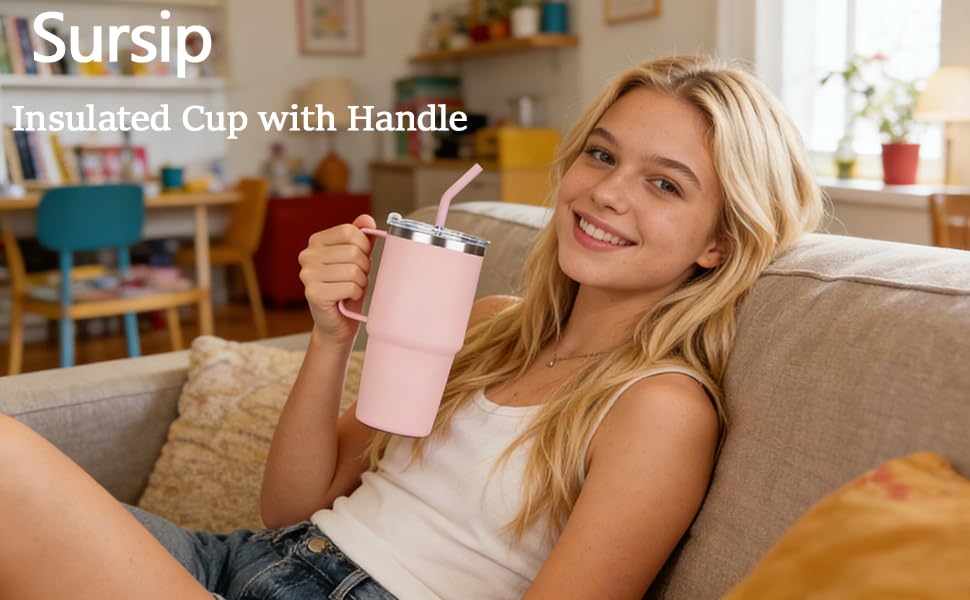 insulated tumbler with handle