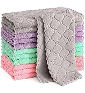 Homaxy 12 Pack Kitchen Dish Cloths (10 x 10 Inches, Multi Color), Super Soft and Absorbent Coral ...