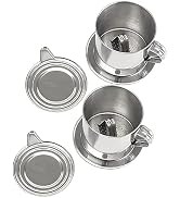 2 Set Vietnamese Coffee Filter Stainless Steel Coffee Pot Drip Infuse Cup Brewing Teapot No Need ...