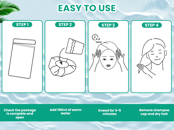 hair wash caps no rinse