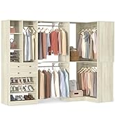 Closet System with 4 Drawers, 5 Hanging Robs, 4 Adjustable Shelves, 90.5
