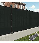 Patio 8 x 12 Fence Privacy Screen Green Commercial Grade Mesh Shade Fabric with Brass Gromment Ou...