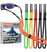 Floating Sunglasses Straps 6 Pack – Adjustable Buoyant Eyewear Retainer with Anti-Slip Grip, High...