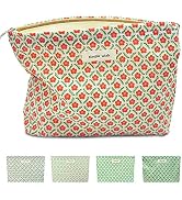 STARDW Flower Cosmetic Bags Makeup Bags for Women,Travel Makeup Bag Large Capacity Canvas Makeup ...
