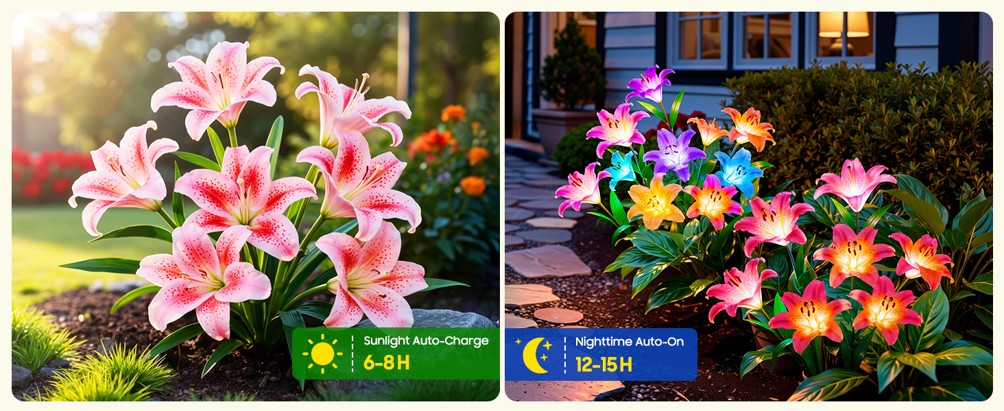 solar garden decorations, Auto On/Off