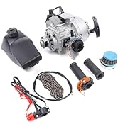 2 Stroke Pull Start Engine Motor Kit, 49cc Single Cylinder Air Cooled Motor Engine Rotary Pull-St...