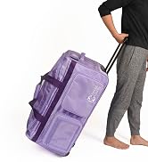 rolling dance competition bag with rack lavender lilac purple kendall country dance duffel
