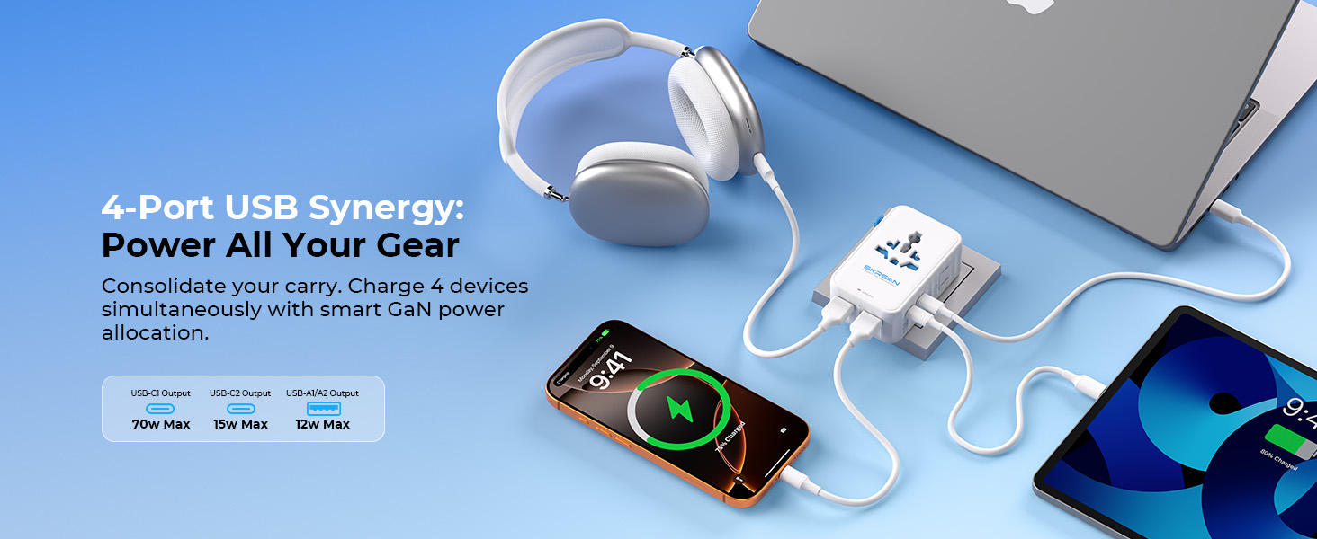 SKRSAN Aura 25W/45W/70W Ultra-Thin Travel Adapter