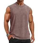 Tank Tops Men Summer Sleeveless Shirts Loose Fit Workout Tops Acid Wash Cotton Tshirts