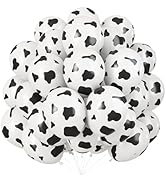 Cow Print Balloons, 30 Pcs Cute Cow Latex Balloons for Kids Party, Black White Western Cowboy Cow...