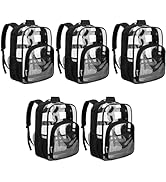 BLUEFAIRY Clear Backpack for School Stadium Approved Large PVC See Through Bag Heavy Duty Bookbag...
