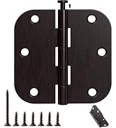AmzGod Door Hinges Oil Rubbed Bronze - 30 Pack Bronze Door Hinge 3.5 Inch Rounded Interior Door H...