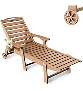 SUUNYN Lounge Chair Outdoor, Chaise Lounge Chair Outdoor, HDPE 6-Position Outdoor Chaise Lounge, ...