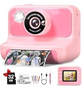 Kids Camera Instant Print, Kids Camera 1080P HD Video Digital Camera, Christmas Birthday Gifts fo...