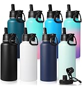 Neihepal 32oz Double Wall Insulation Water Bottle(Eight Color,8 Set)