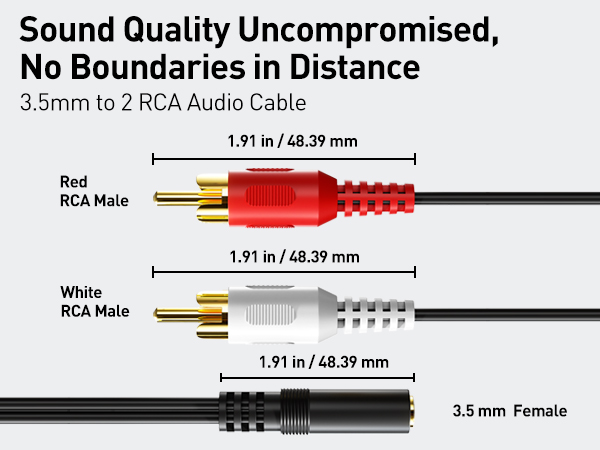 Enjoy rich, noise-free stereo audio with oxygen-free copper and gold-plated connectors