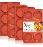 Ocmoiy 3 Inch Egg Mold for Breakfast Sandwiches Round Silicone Muffin Top/Egg Pan, Non-Stick Oven...