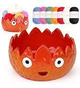 Coopay Flame Yarn Bowl for Crocheting/Knitting, Cute Yarn Storage Bowl with 7PCS Yarn, Large Size...