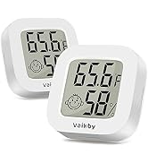 Vaikby Indoor Thermometer 2Pack, Humidity Gauge Meter Digital Hygrometer Room Thermometer for Hom...