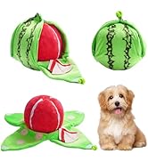 Nocciola Hide and Seek Plush Dog Toys, Watermelon Interactive Toy for Small Dogs, Green Puppy Puz...