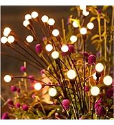 Solar Garden Lights,4 Pack Total 32LED Starburst Swaying Solar Firefly Lights for Outside,8 Light...